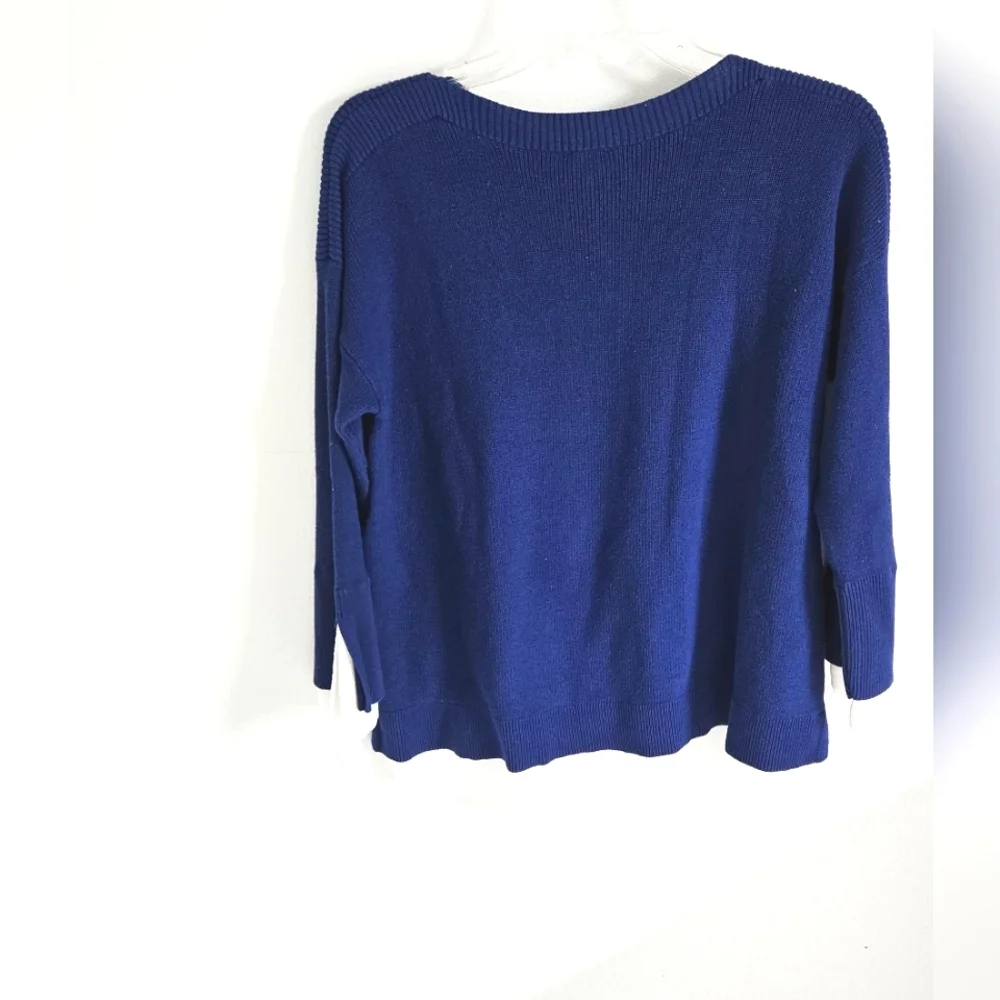 Chico's blue shirttail sweater